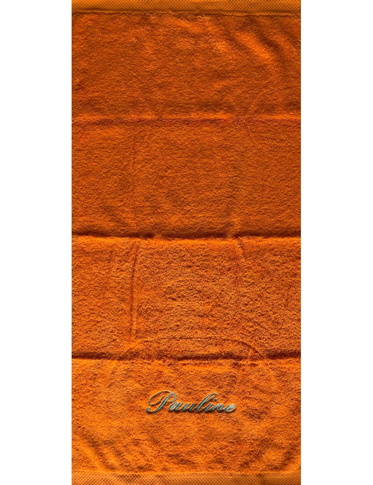Aperçu de la serviette orange personnalisé prénom