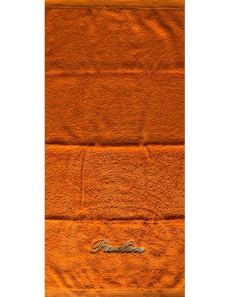 Aperçu de la serviette orange personnalisé prénom