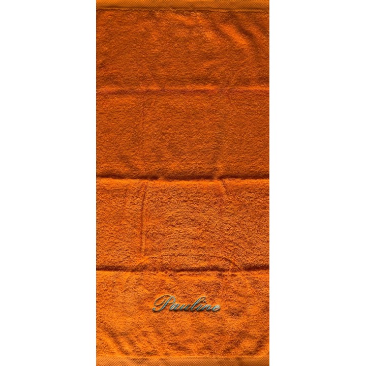 Aperçu de la serviette orange personnalisé prénom