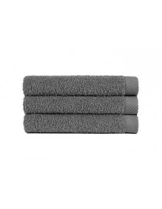 Lot de 3 serviettes de bain grises foncées à personnaliser