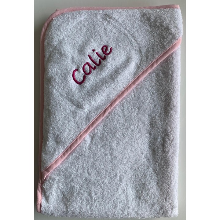 Sortie de bain rose personnalisé prénom Calie