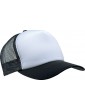 Casquette trucker personnalisée blanche & noire à visière noire