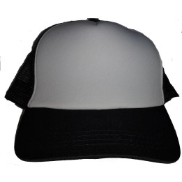 Casquette trucker blanche à visière noire à personnaliser