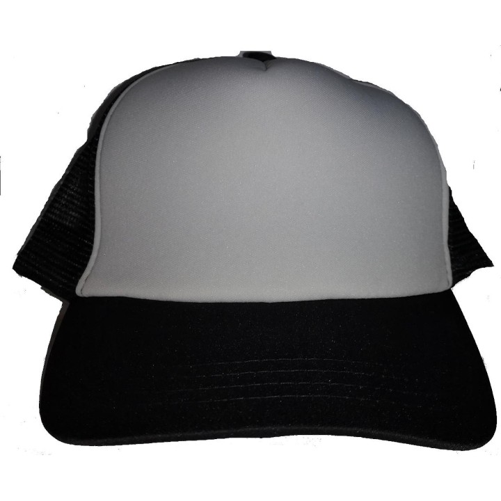 Casquette trucker blanche à visière noire à personnaliser