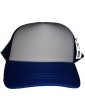 Casquette trucker blanche à visière bleu à personnaliser