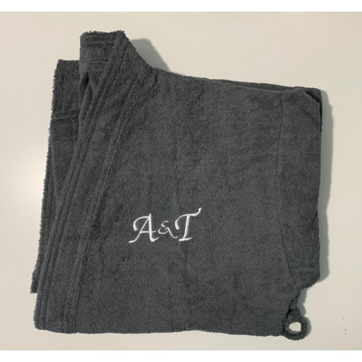 Peignoir kimono gris foncé personnalisé