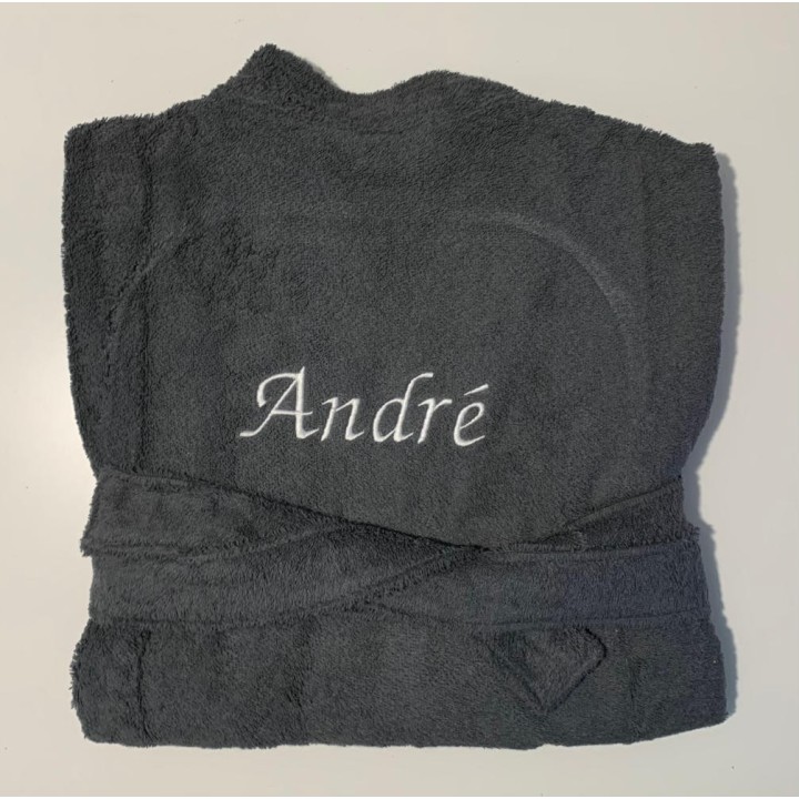 Peignoir kimono gris foncé personnalisé