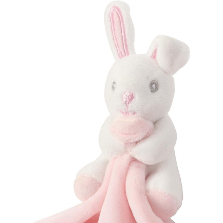 Doudou personnalisable avec tête de lapin rose