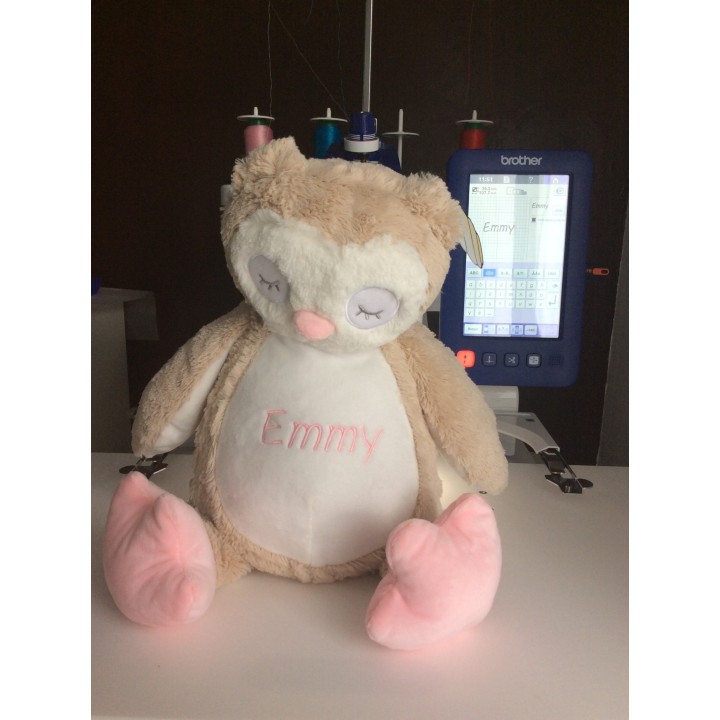 Peluche chouette personnalisée prénom Emmy