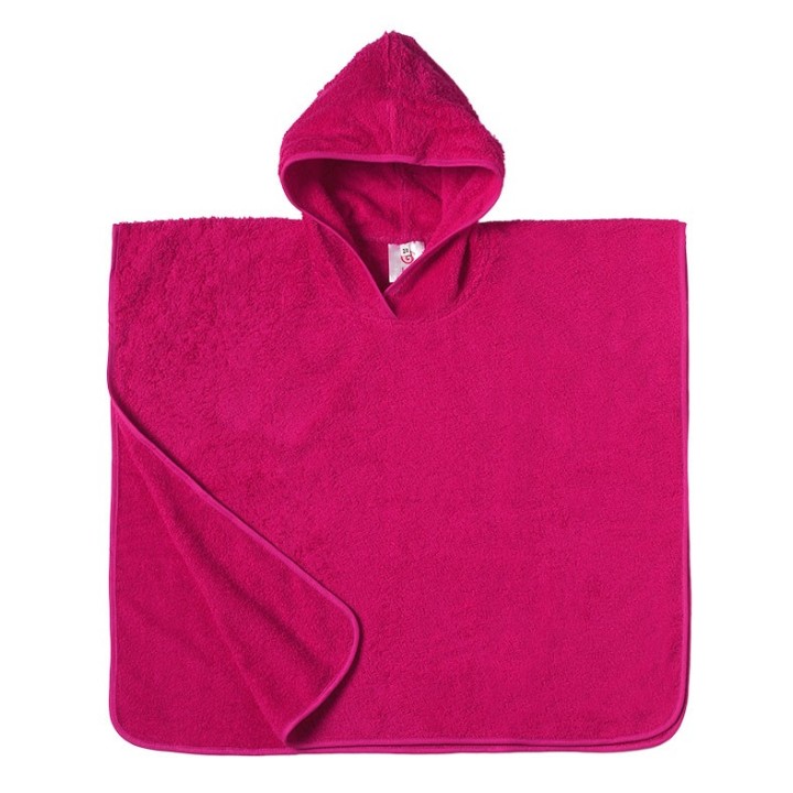 Poncho de bain fuchsia enfant à personnaliser