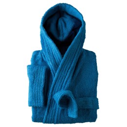 Peignoir capuche turquoise enfant à personnaliser