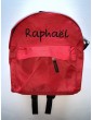Sac à dos rouge personnalisé prénom Raphaël