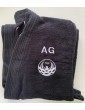 Peignoir noir FC Drennecois personnalisé avec initiale AG