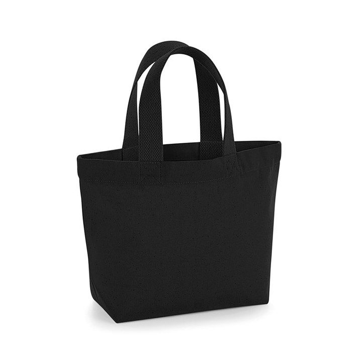 Mini tote bag noir à personnaliser