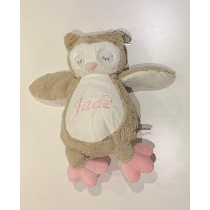 Peluche chouette personnalisée prénom Jade