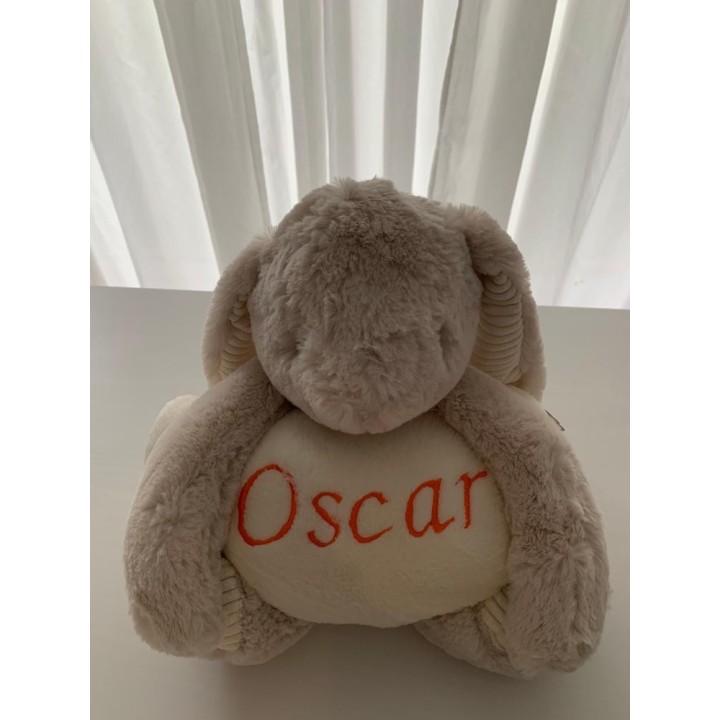 Peluche Lapin avec Couverture Personnalisée et Brodée Prénom