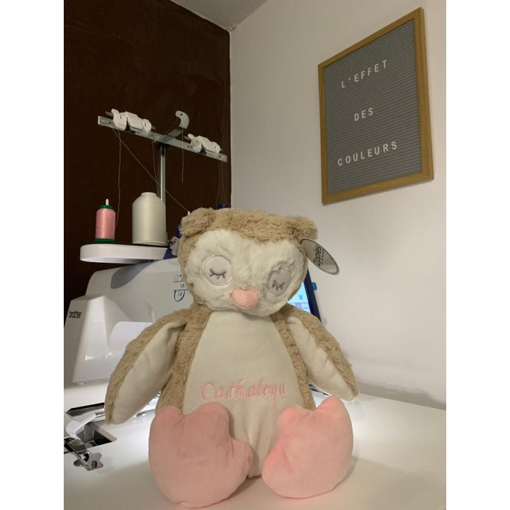 Peluche chouette personnalisée prénom