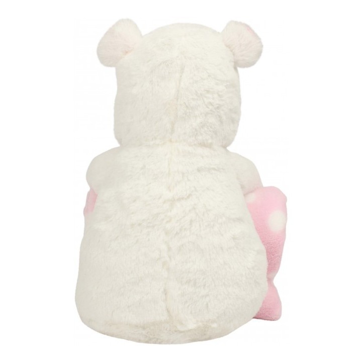 Peluche Hippopotame avec Couverture Rose Personnalisée & Brodée
