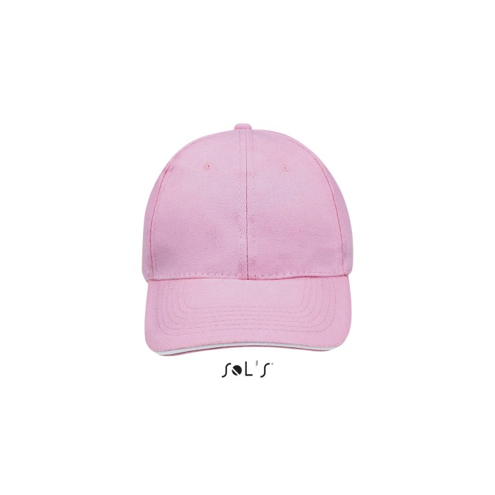 Casquette rose 6 panneaux à personnaliser