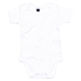 Grenouillère bébé en coton bio blanc à personnaliser