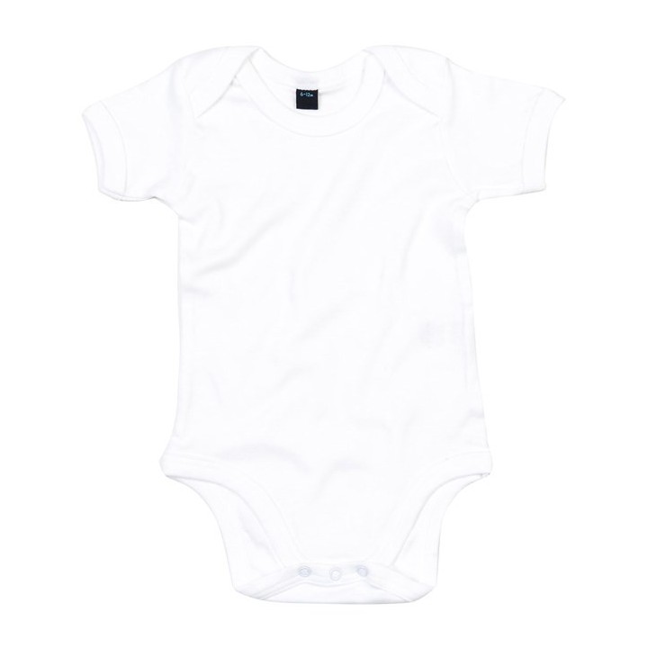 Grenouillère bébé en coton bio blanc à personnaliser