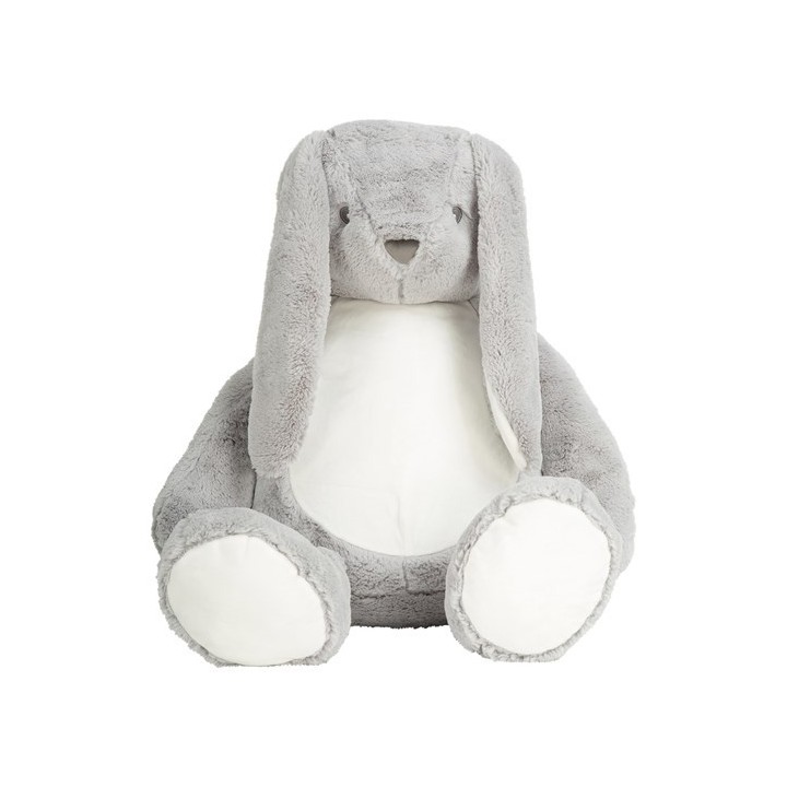 Peluche géante lapin gris à personnaliser