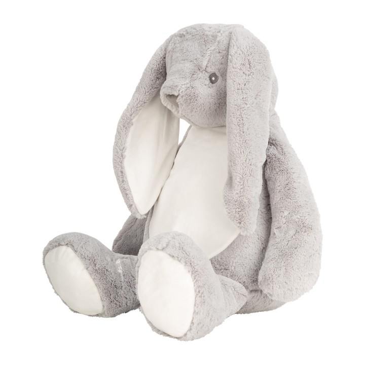 Immense peluche lapin gris à personnaliser