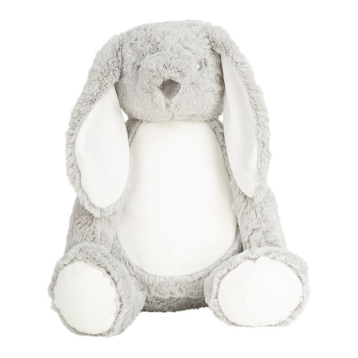 Peluche lapin gris à personnaliser
