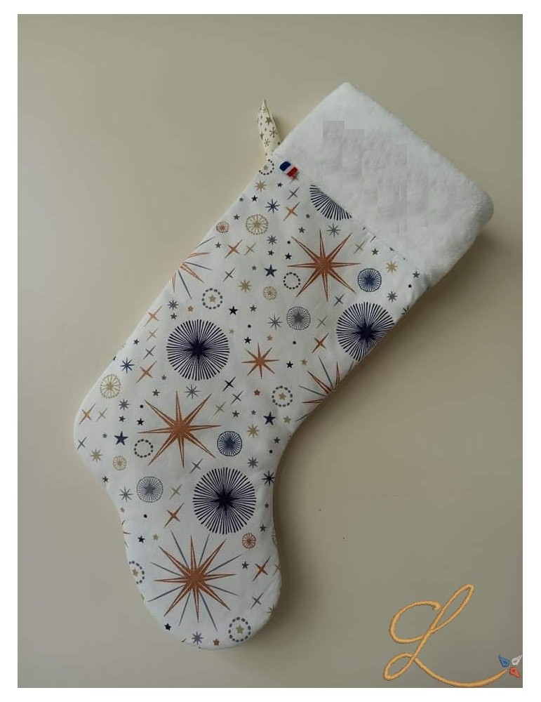 Botte de noël blanche personnalisée artisanale