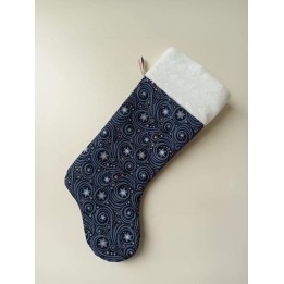 Botte de noël bleu avec motifs à personnaliser