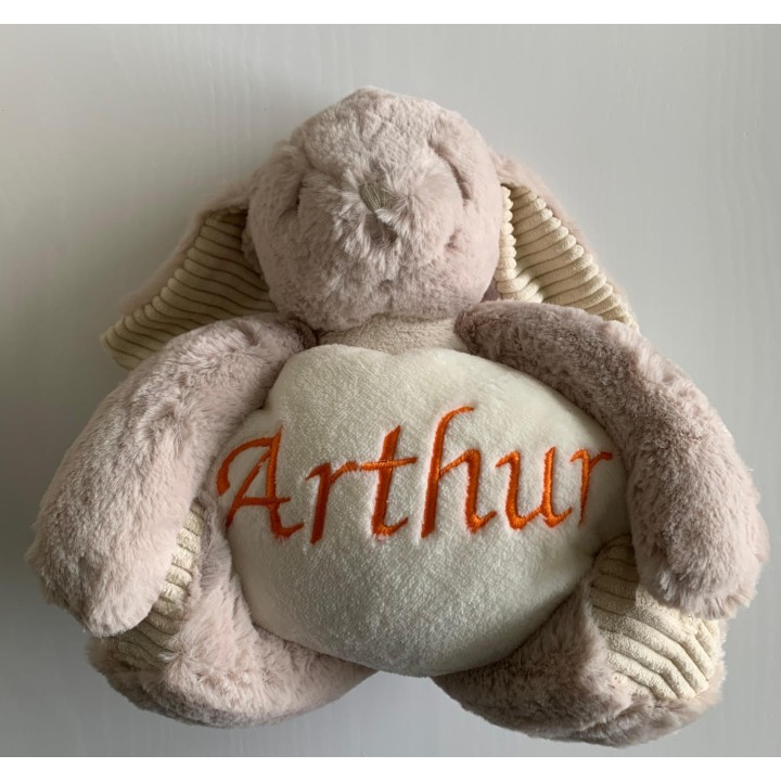 Peluche Lapin avec Couverture Personnalisée et Brodée Prénom
