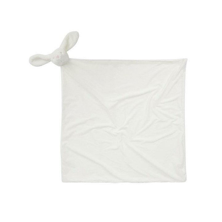 Doudou couverture avec tête de lapin à personnaliser