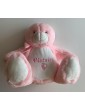 Peluche ourson rose personnalisée prénom Victoire
