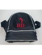 Sac de pétanque noir personnalisé initiales BD brodées et motif bouliste