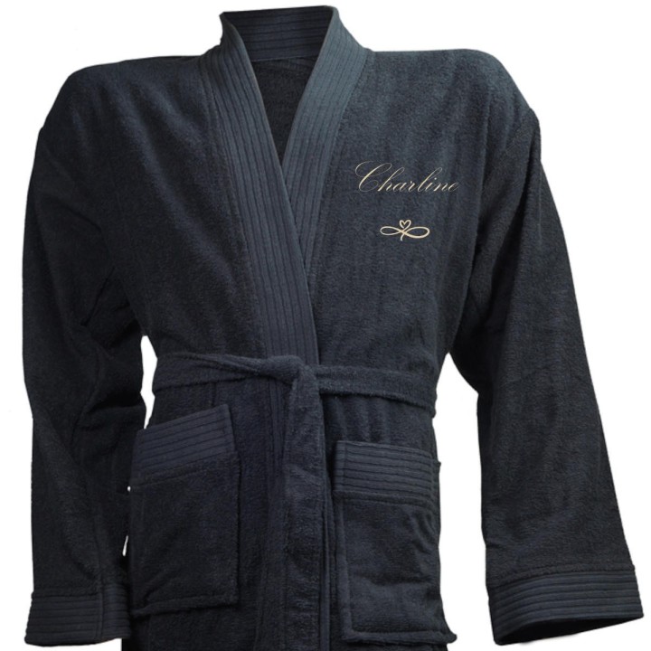 Peignoir noir personnalisable