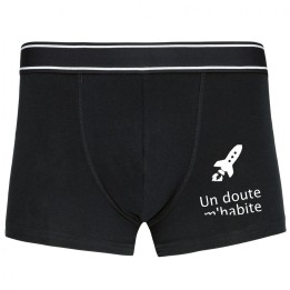 Boxer noir personnalisable texte et logo