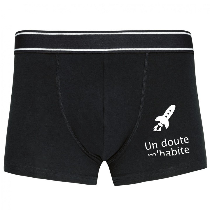 Boxer noir personnalisable texte et logo
