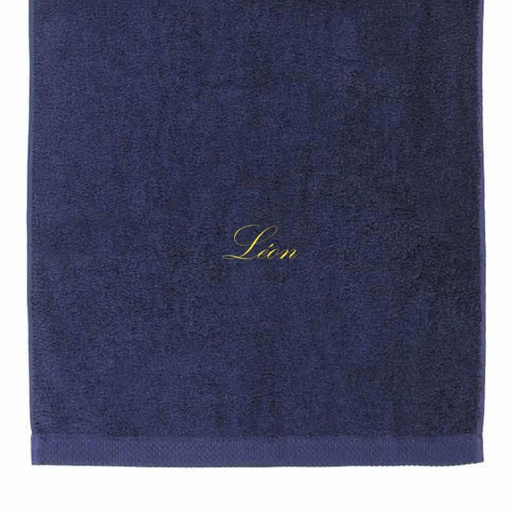 Serviette de bain bleu marine à personnaliser