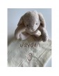 Peluche lapin avec couverture personnalisée prénom Jayden et motif maman