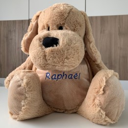 Peluche chien personnalisée prénom Raphaël