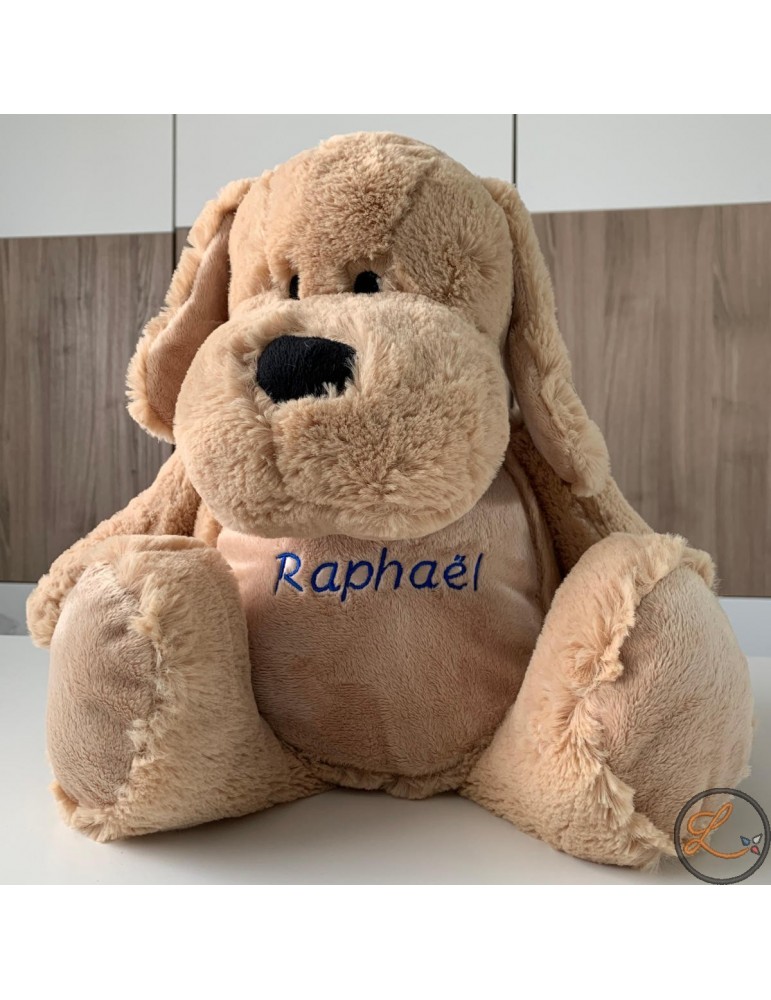 Peluche chien personnalisé prénom Raphaël