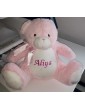 Peluche ourson rose personnalisée prénom Aliya