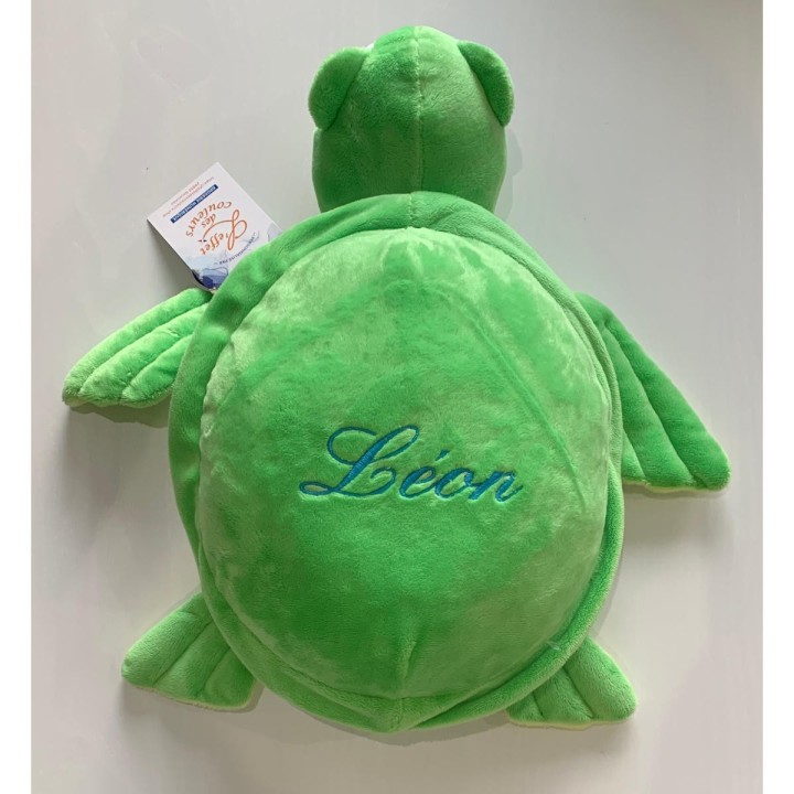 Peluche tortue personnalisée prénom Léon