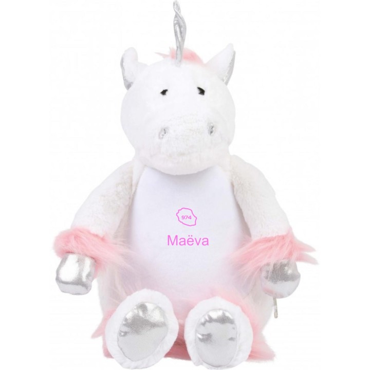Peluche licorne personnalisée au prénom Maëva