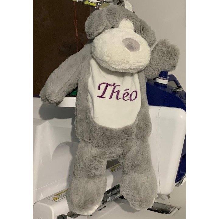 Sac à dos zippé chien personnalisé prénom Théo