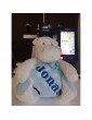 Peluche hippopotame avec couverture personnalisée prénom Jonas