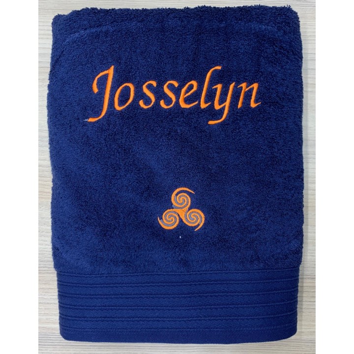 Serviette De Bain Bleu Marine Personnalisée, à portée d'iode !