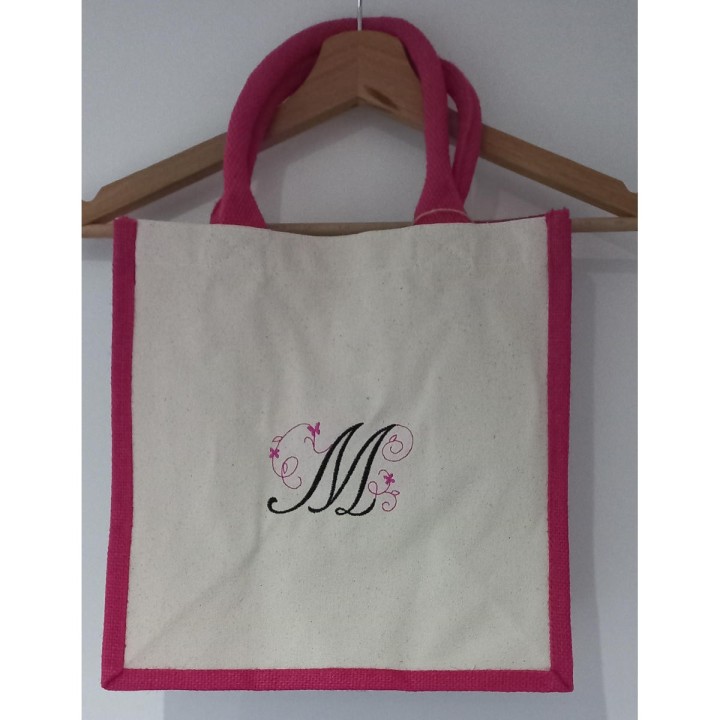 Sac en jute avec monogramme personnalisé