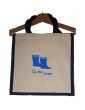 Sac cabas en jute avec anses couleur bleu marine à personnaliser