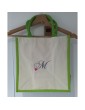 Sac cabas en jute personnalisé monogramme avec anses couleur vert